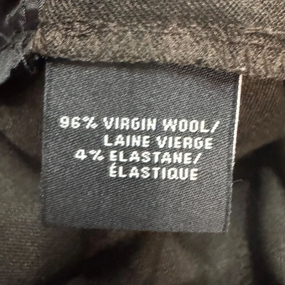 Lafayette 148 New York Women's Brown Virgin Wool‎ Blend Side Zip Dress Pants 4
